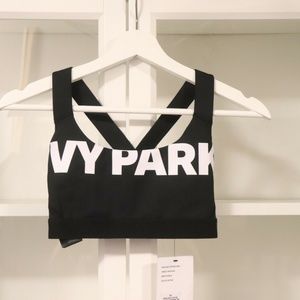 IVY PARK Tops - Ivy Park Logo Sports Bra Black, White XS IVY PARK Tops - Ivy Park Logo Sports Bra Black, White XS